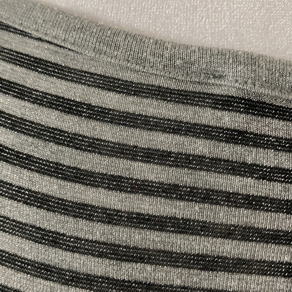 Coldwater Creek XL 16 short dolman sleeve top metallic gray black - Picture 8 of 10